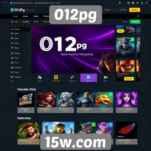 Análise da interface do site 012pg para jogadores